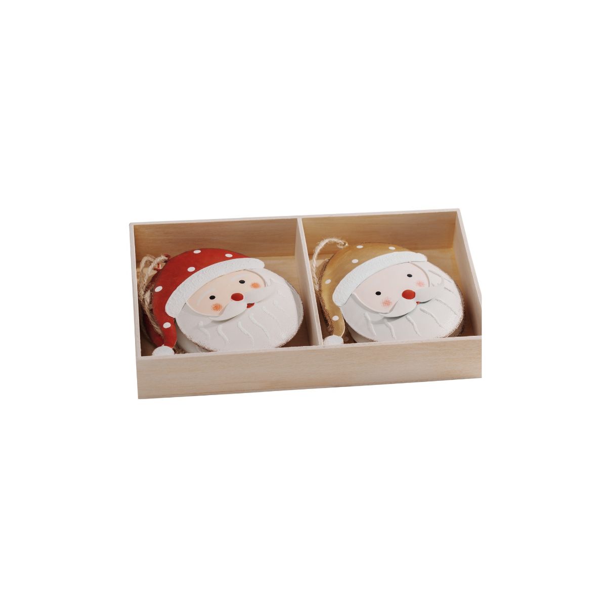 Noel Mixed Metal Santa Decorations Set of 4