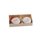Noel Mixed Metal Santa Decorations Set of 4