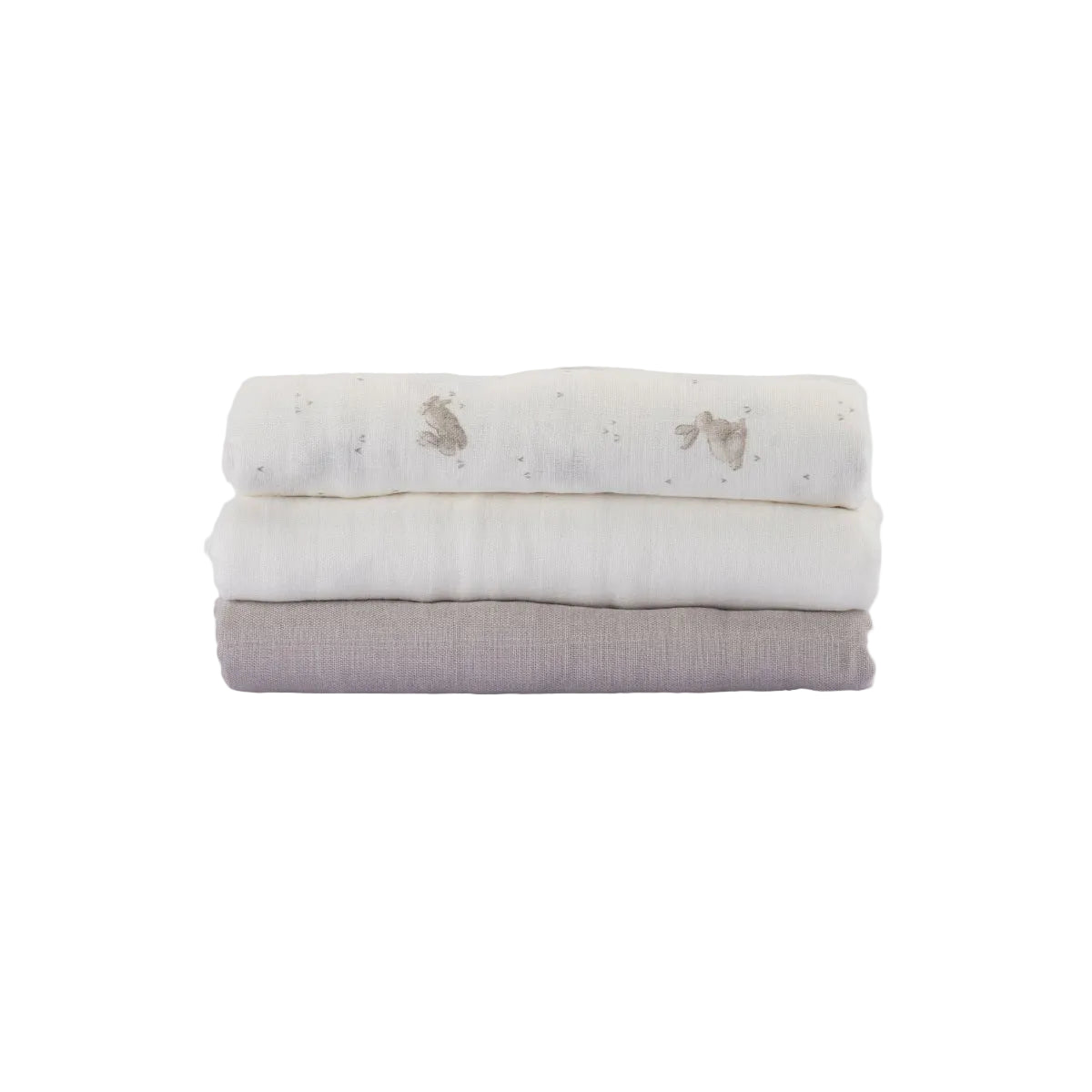 Little Bamboo Baby Muslin Wraps Stone Grey (Pack of 3) | Minimax