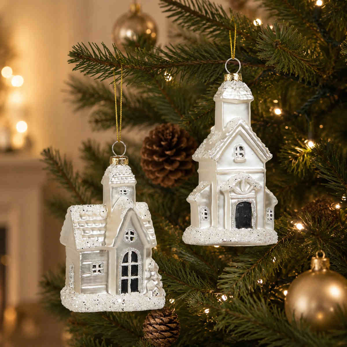 RAZ Glitter Church Decoration 2 Assorted 12cm (Price per item) | Minimax