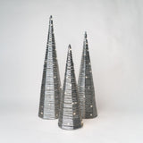 Noel LED Cone Tree Silver 20 Lights 40cm