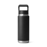 YETI Rambler Water Bottle with Straw Cap Black 26oz