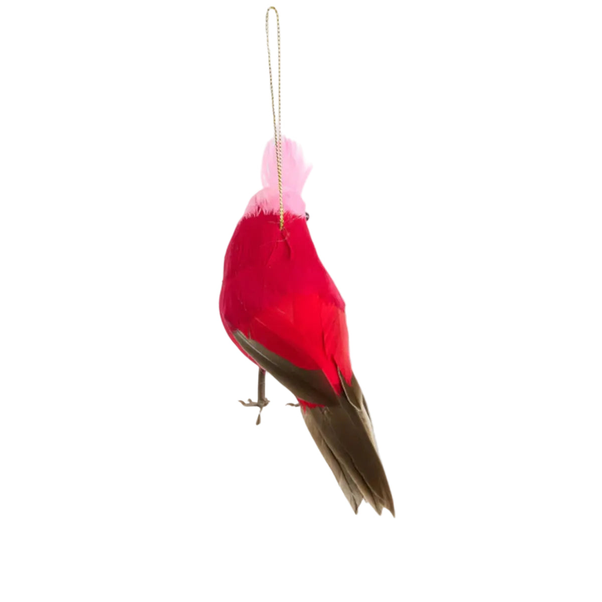 Vixen & Velvet Efina Feather Bird Decoration Red 20cm | Minimax