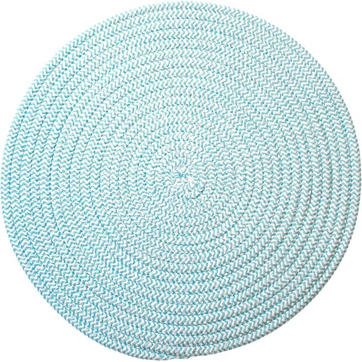 Madras Link Braid Maize Light Blue Table Mat 33cm – round woven placemat with spiral maize braid in soft light blue, perfect for dining style