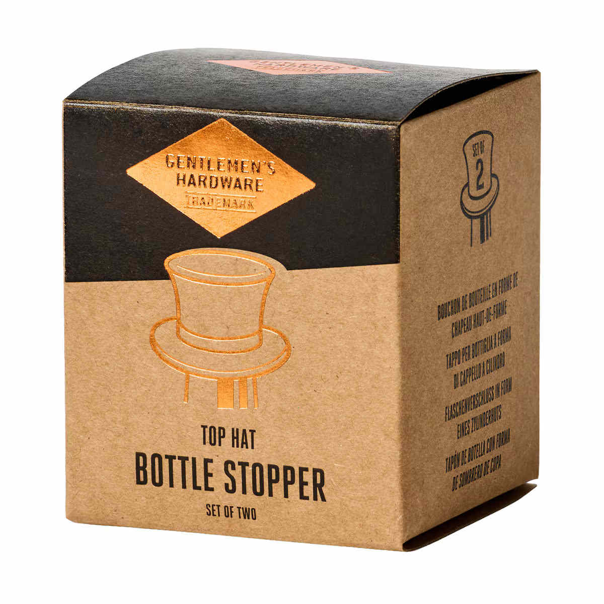 Gentleman's Hardware Top Hat Bottle Stoppers (Set of 2)