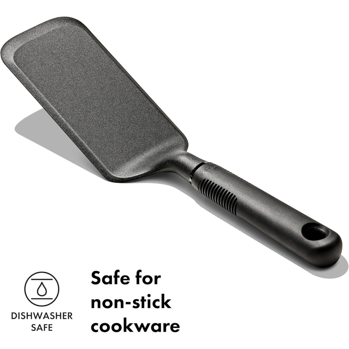 OXO Black spatula with handle on a white background | Minimax