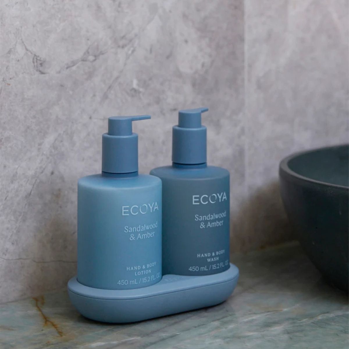 Ecoya Sandalwood & Amber Bathroom Edit Gift Set