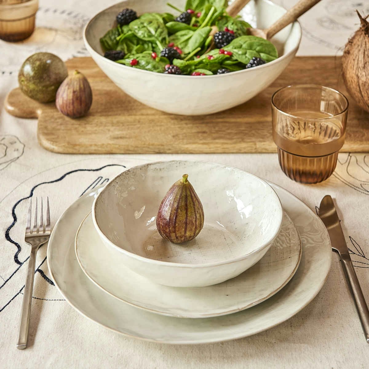 Ecology Linen Dinner Set 12 Piece Birch