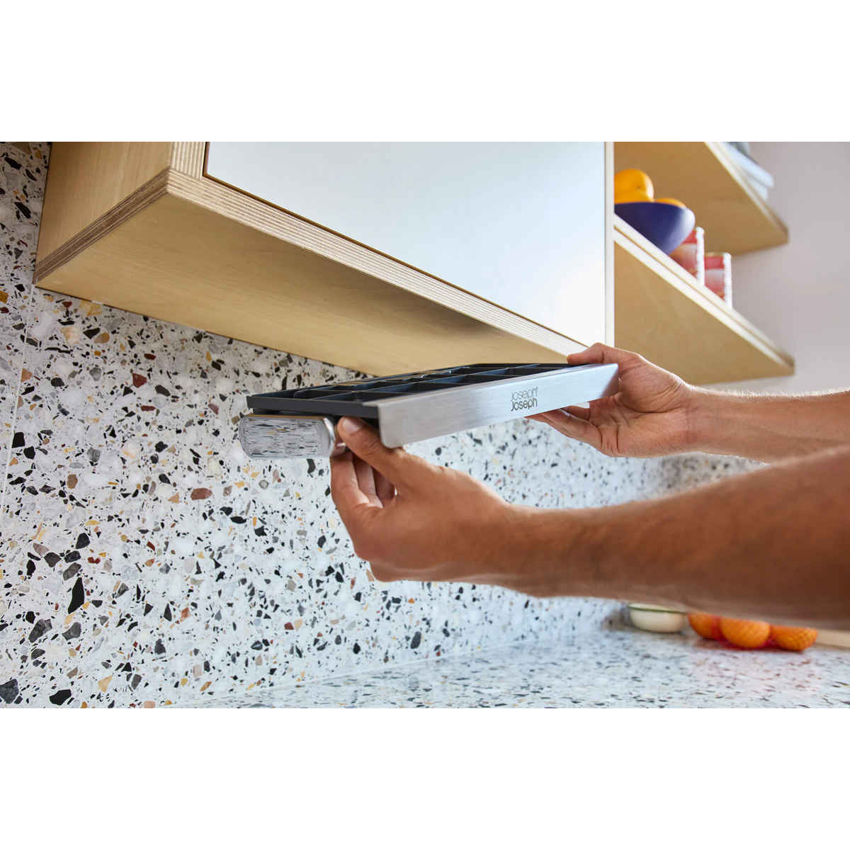 Joseph Joseph RollGrip Under-Shelf Stainless-Steel Kitchen Roll Holder | Minimax