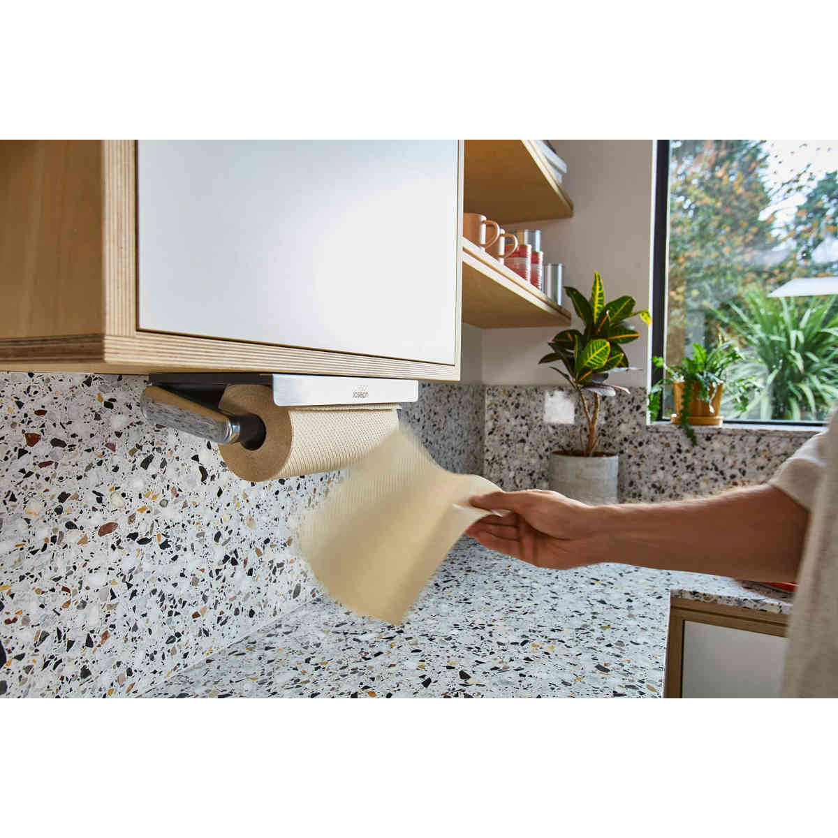 Joseph Joseph RollGrip Under-Shelf Stainless-Steel Kitchen Roll Holder | Minimax