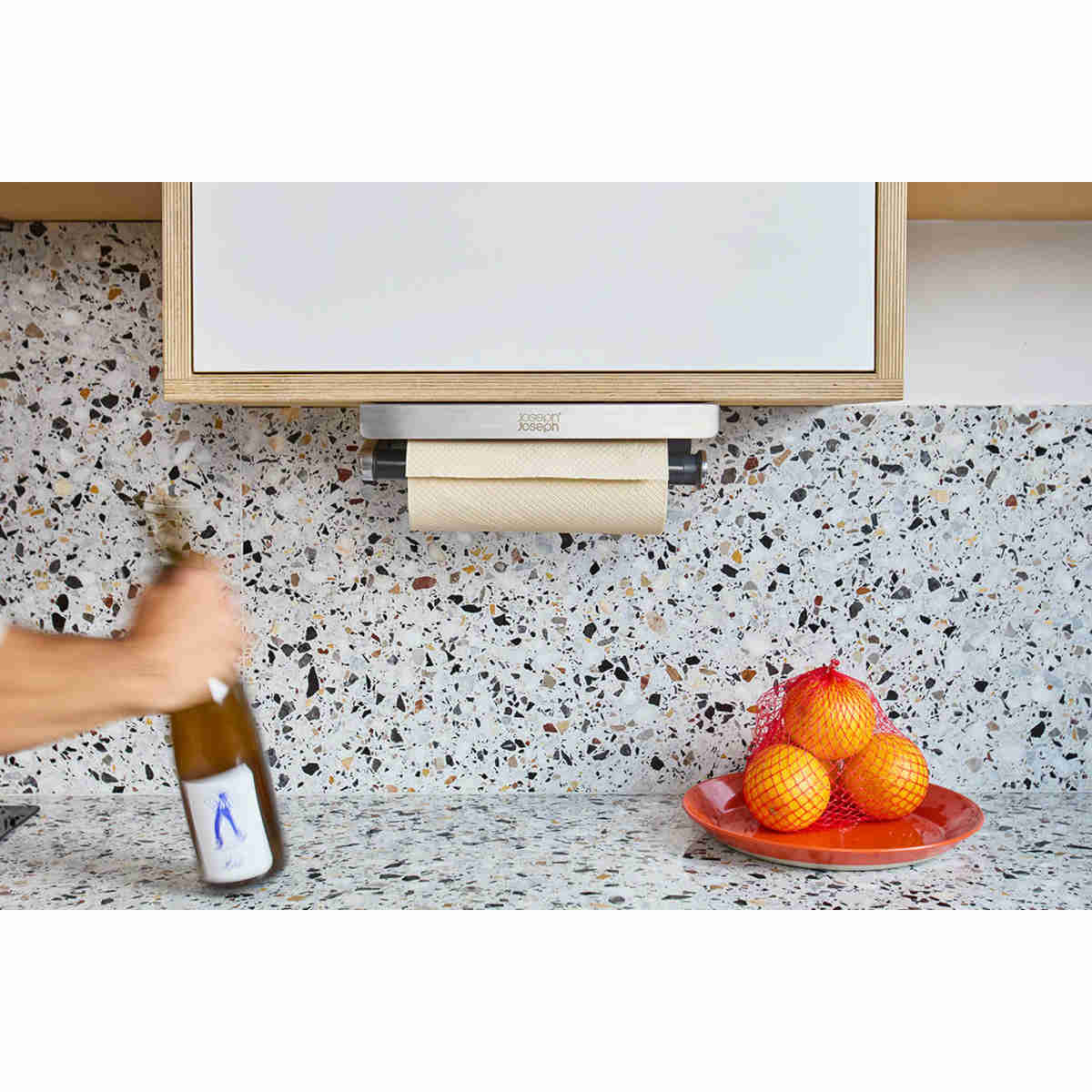 Joseph Joseph RollGrip Under-Shelf Stainless-Steel Kitchen Roll Holder | Minimax