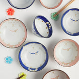 Tokyo Design Studio Kawaii Neko Cat Bowl Blue 16x8.5cm