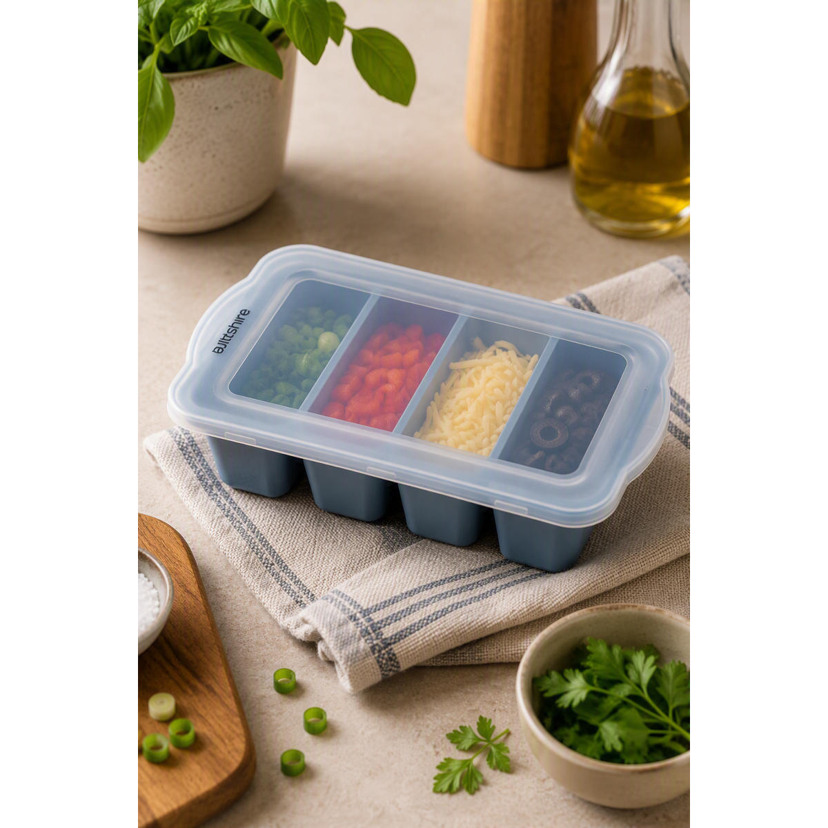 Wiltshire Silicone Prep Container with Lid 4 Portion 250mL