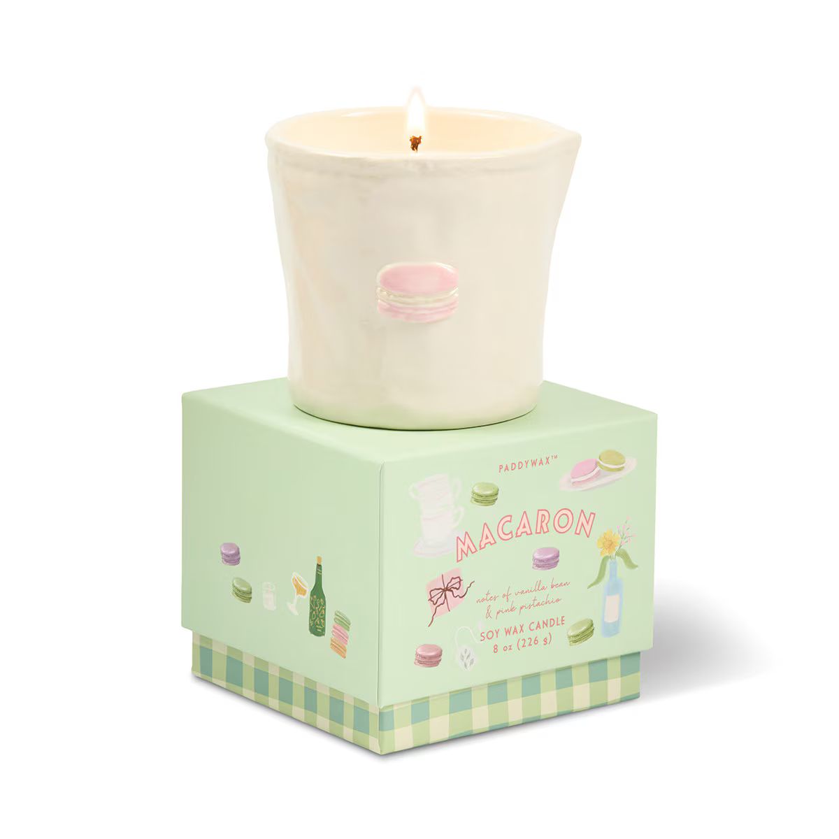 Paddywax Bistro Embossed Macaron & Printed Box - Macaron 226g