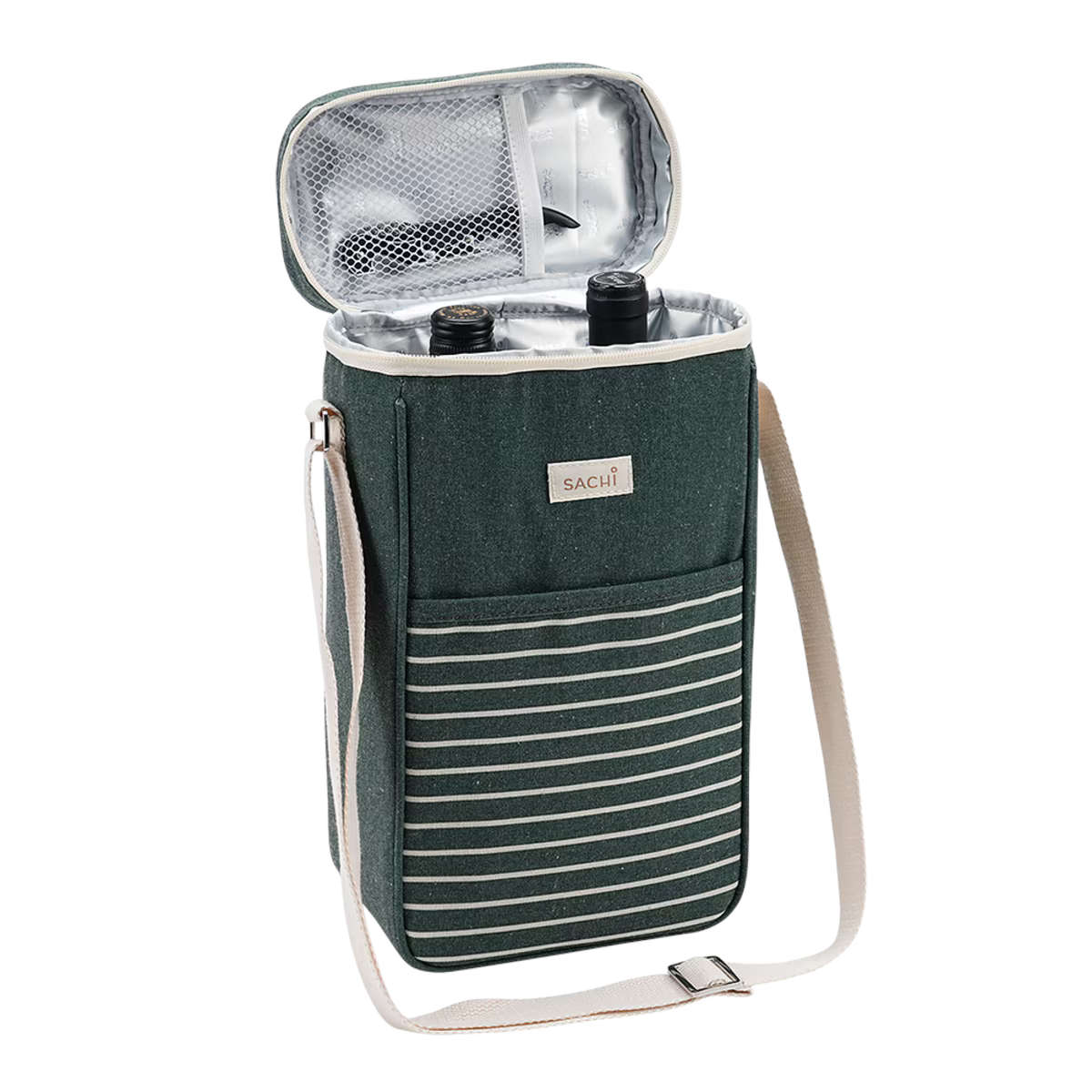 Sachi Two Bottle Insulated Wine Cooler Dark Green | Minimax