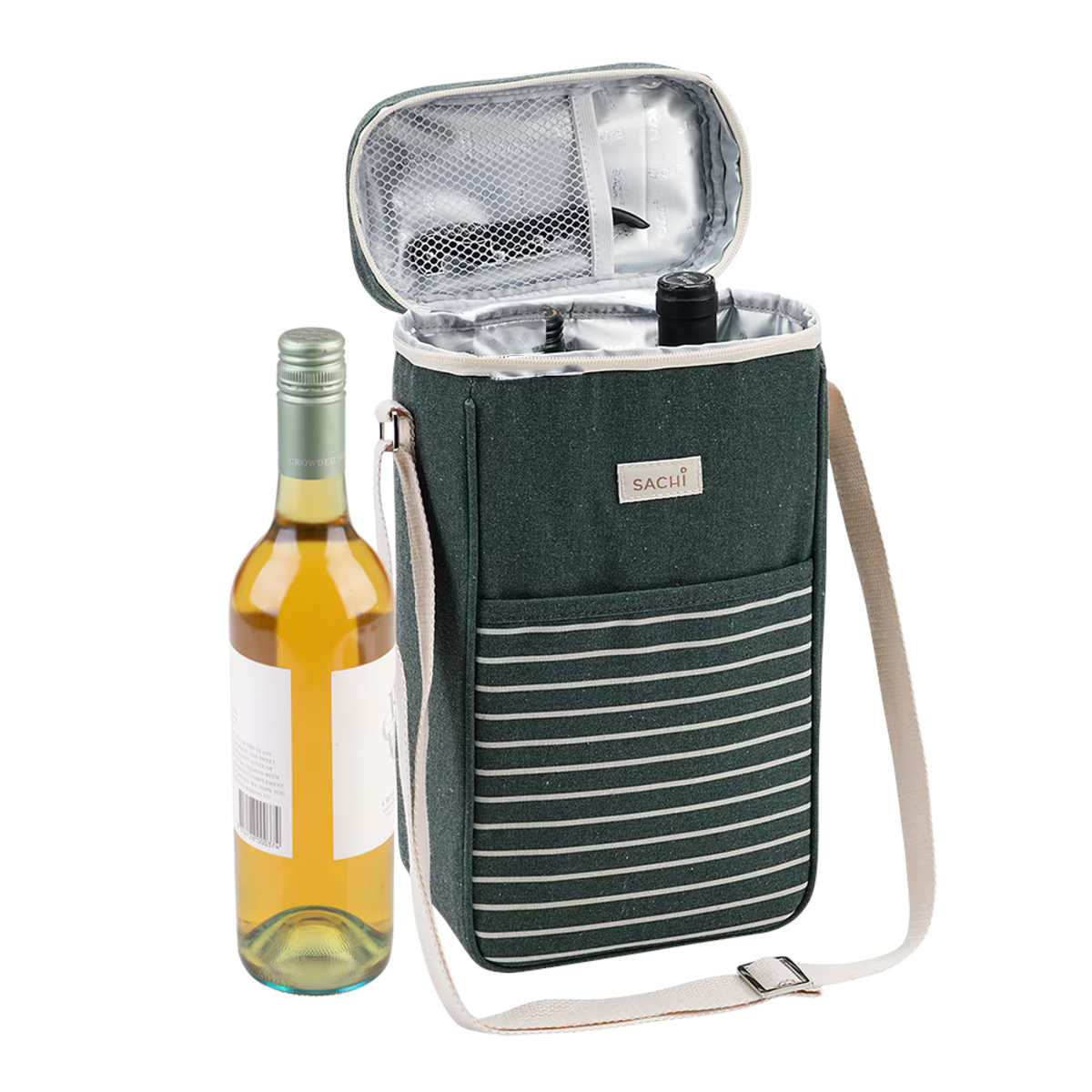 Sachi Two Bottle Insulated Wine Cooler Dark Green | Minimax
