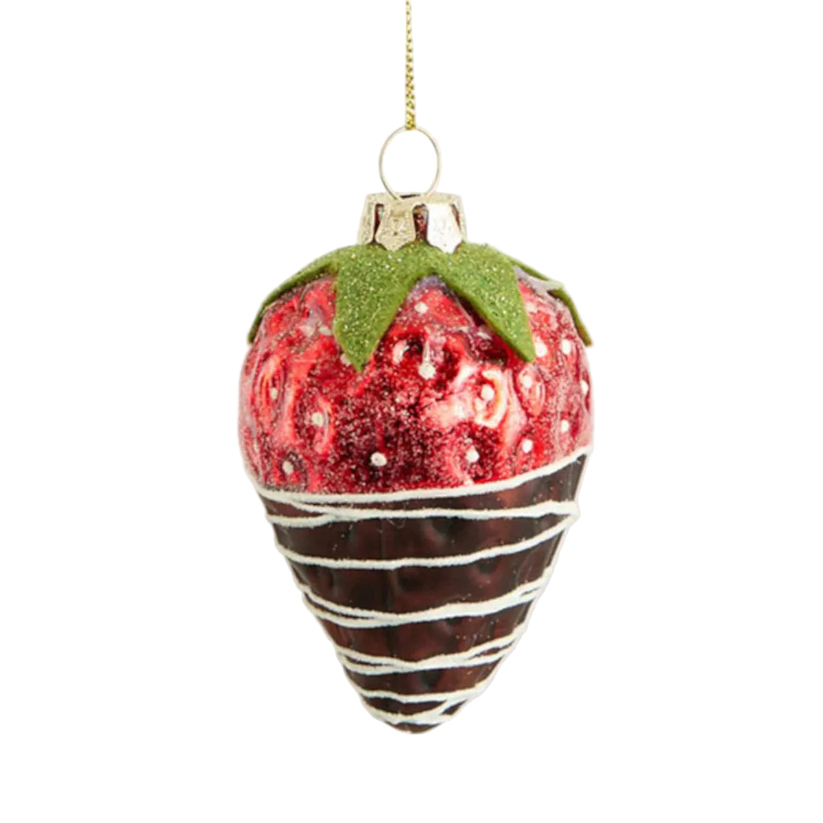 Vixen & Velvet Glass Dipped Strawberry Hanging Decoration 9cm | Minimax