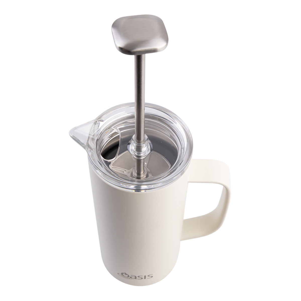 Oasis Stainless Steel Double Wall Insulated Coffee Press Alabaster 600ml | Minimax