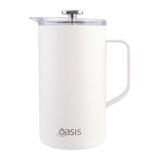 Oasis Stainless Steel Double Wall Insulated Coffee Press Alabaster 8 Cup (1L) | Minimax