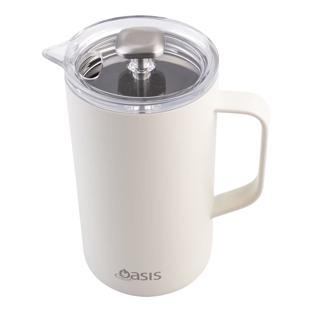 Oasis Stainless Steel Double Wall Insulated Coffee Press Alabaster 8 Cup (1L) | Minimax