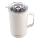 Oasis Stainless Steel Double Wall Insulated Coffee Press Alabaster 8 Cup (1L) | Minimax