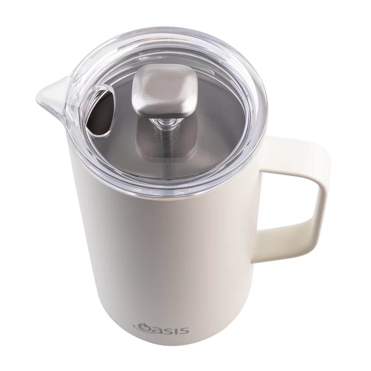 Oasis Stainless Steel Double Wall Insulated Coffee Press Alabaster 8 Cup (1L) | Minimax