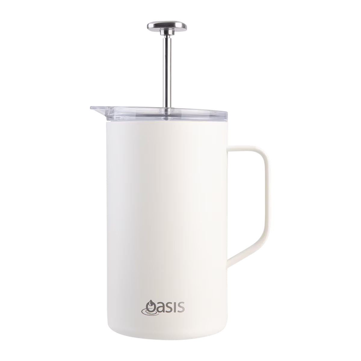 Oasis Stainless Steel Double Wall Insulated Coffee Press Alabaster 8 Cup (1L) | Minimax