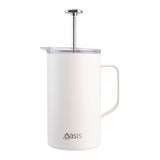 Oasis Stainless Steel Double Wall Insulated Coffee Press Alabaster 8 Cup (1L) | Minimax