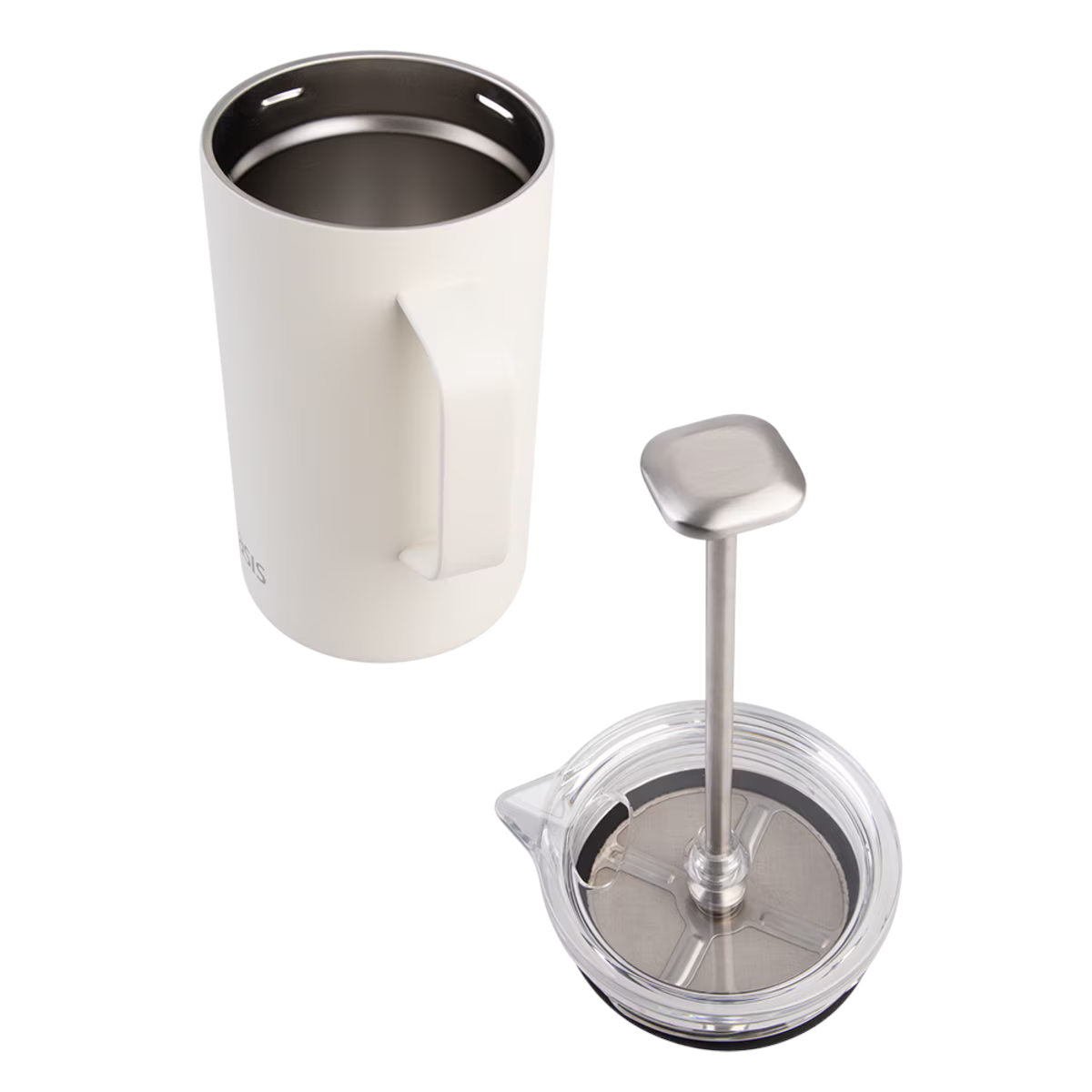 Oasis Stainless Steel Double Wall Insulated Coffee Press Alabaster 8 Cup (1L) | Minimax