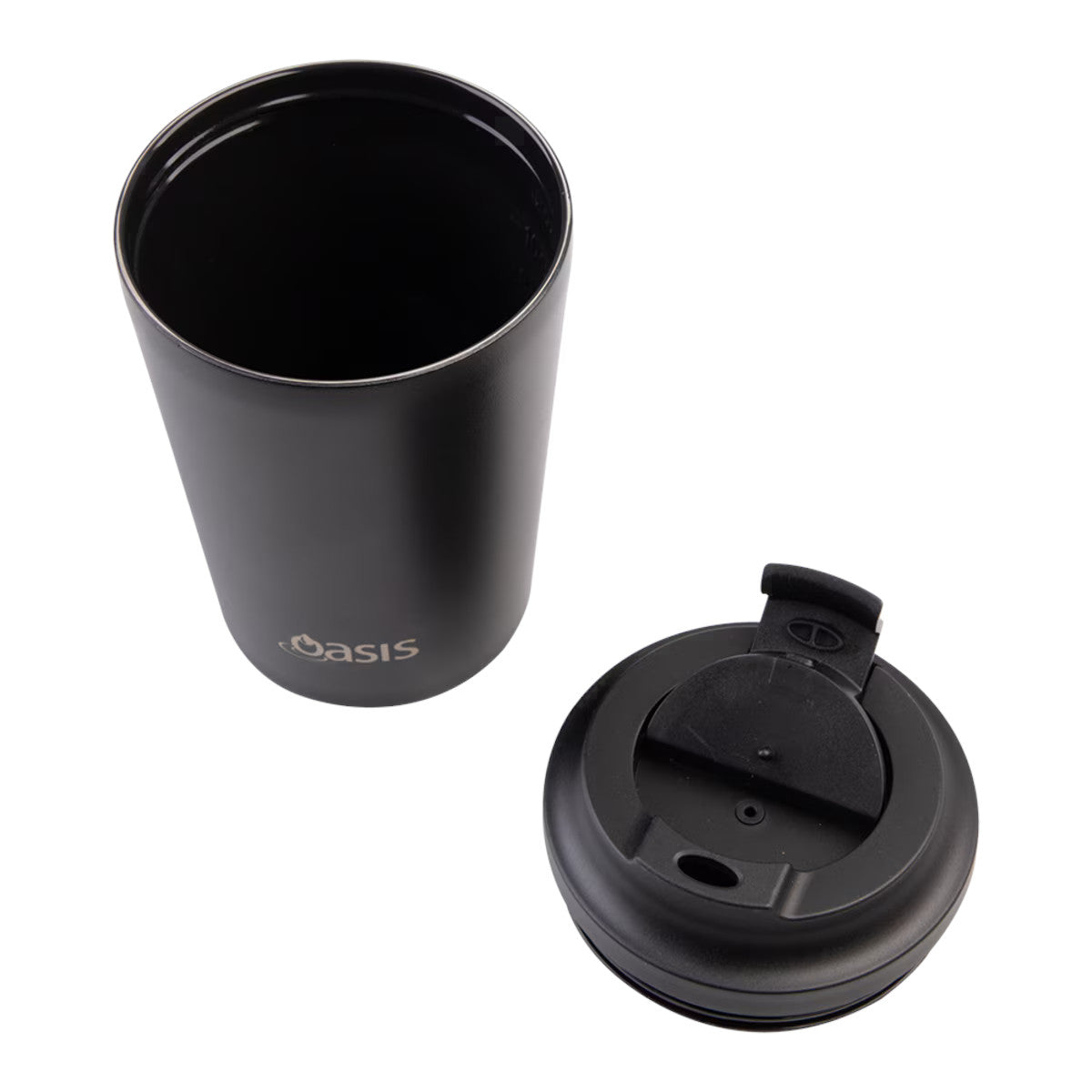 Oasis Ceramic Lined Stainless Steel Insulated Coffee Cup Black 360ml | Minimax