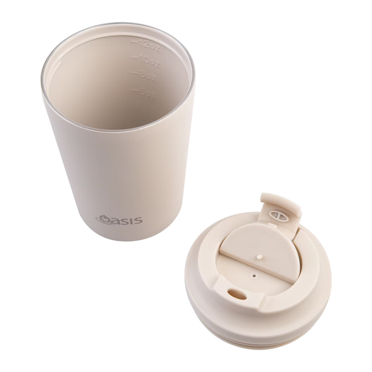 Oasis Ceramic Lined Stainless Steel Insulated Coffee Cup Oat 360ml