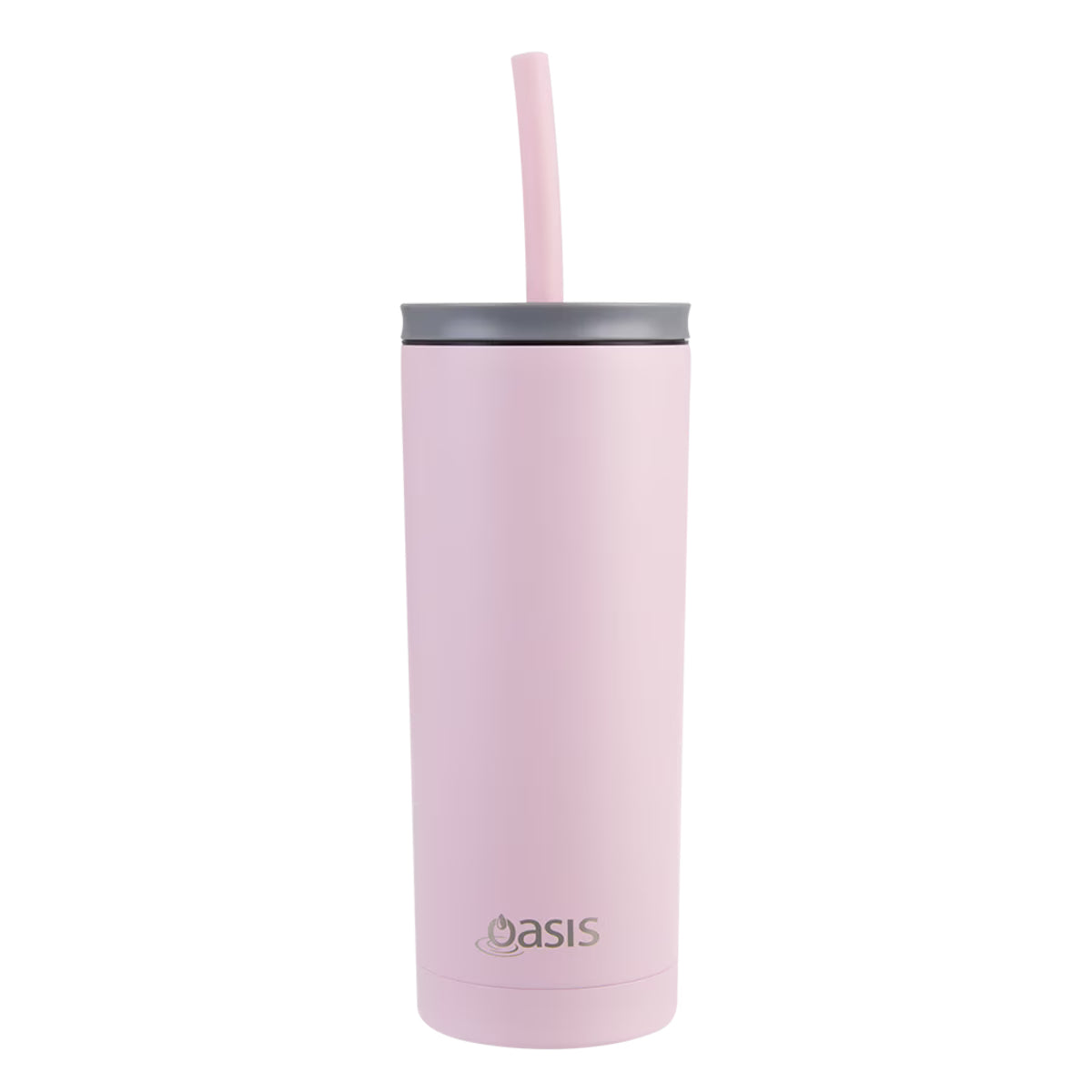 Oasis Double Wall Insulated Tumbler w/Straw Carnation 600ml | Minimax