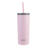 Oasis Double Wall Insulated Tumbler w/Straw Carnation 600ml | Minimax