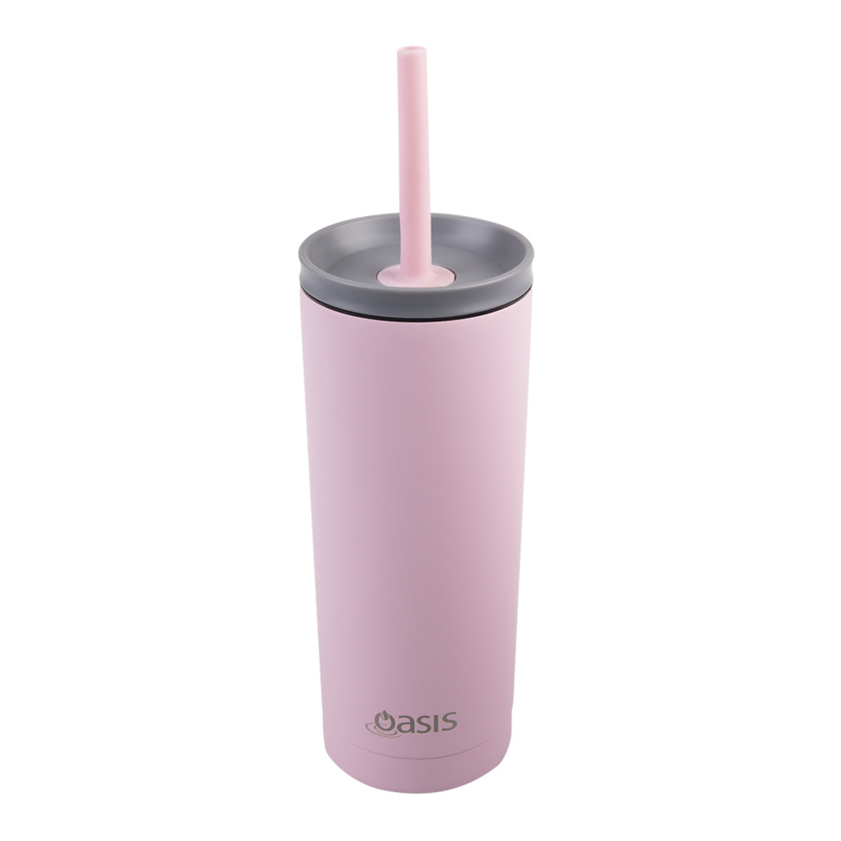 Oasis Double Wall Insulated Tumbler w/Straw Carnation 600ml | Minimax