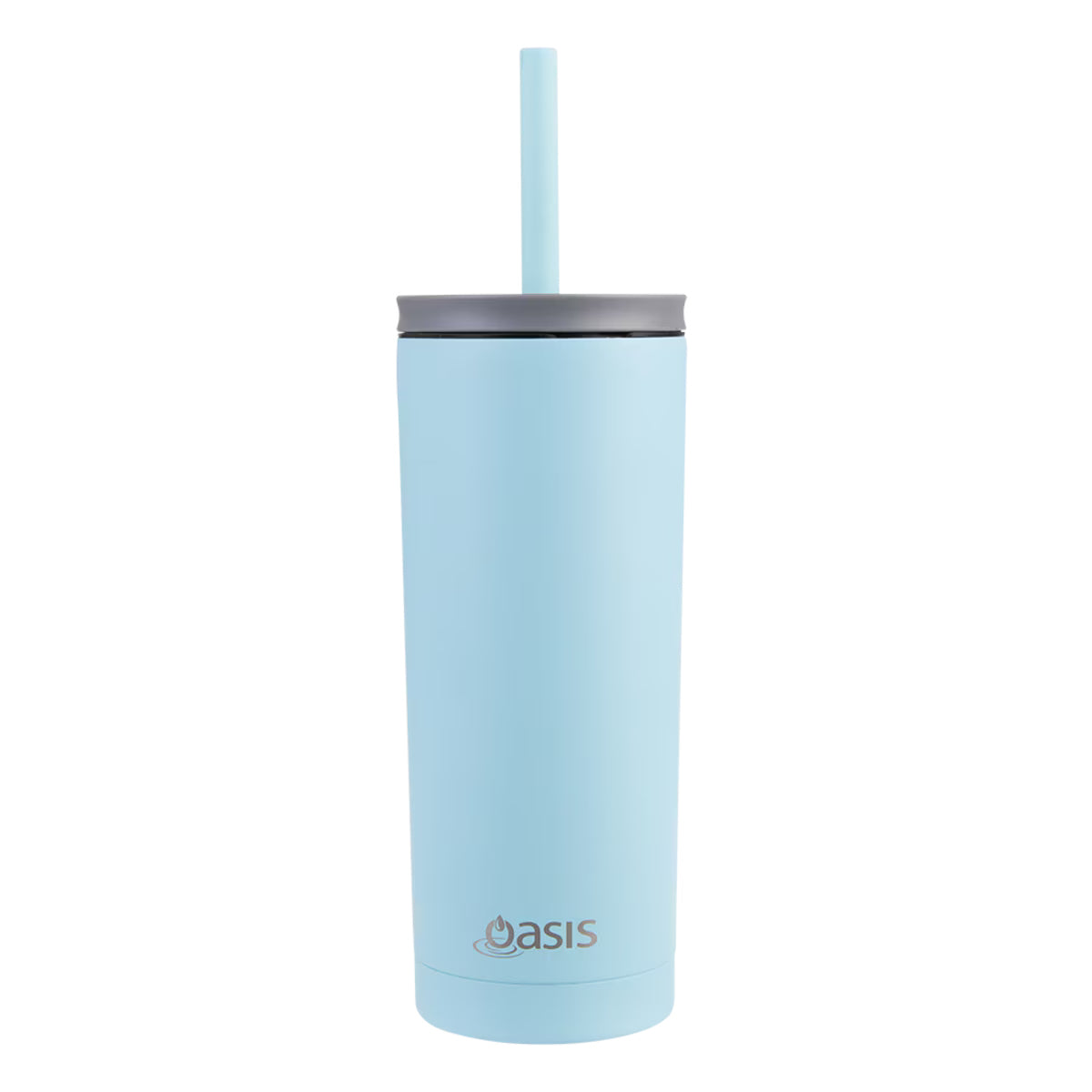 Oasis Double Wall Insulated Tumbler w/Straw Island Blue 600ml | Minimax