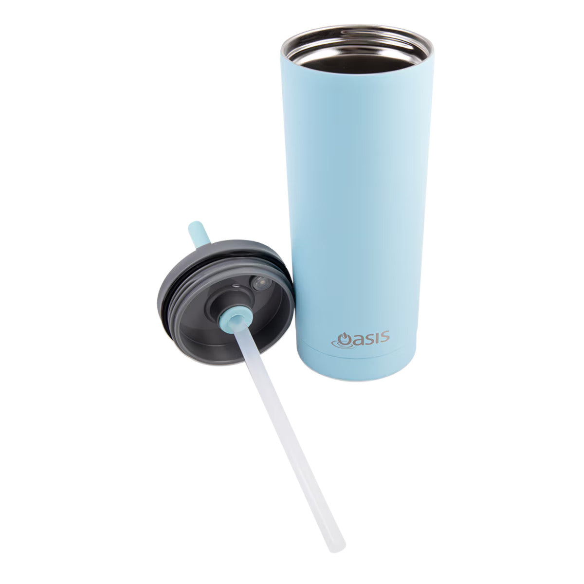 Oasis Double Wall Insulated Tumbler w/Straw Island Blue 600ml | Minimax
