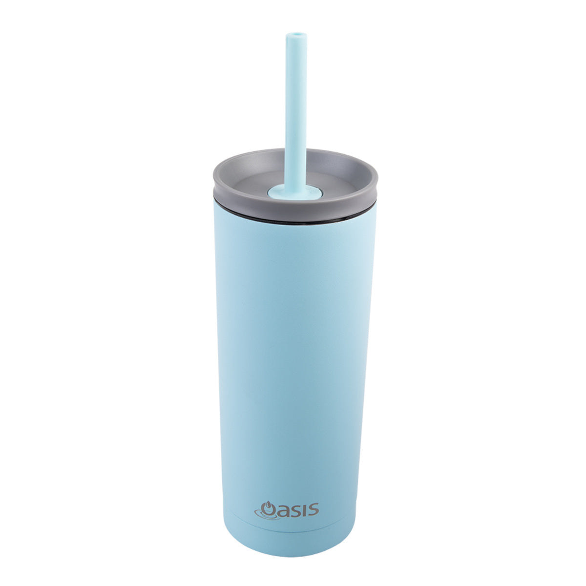 Oasis Double Wall Insulated Tumbler w/Straw Island Blue 600ml | Minimax
