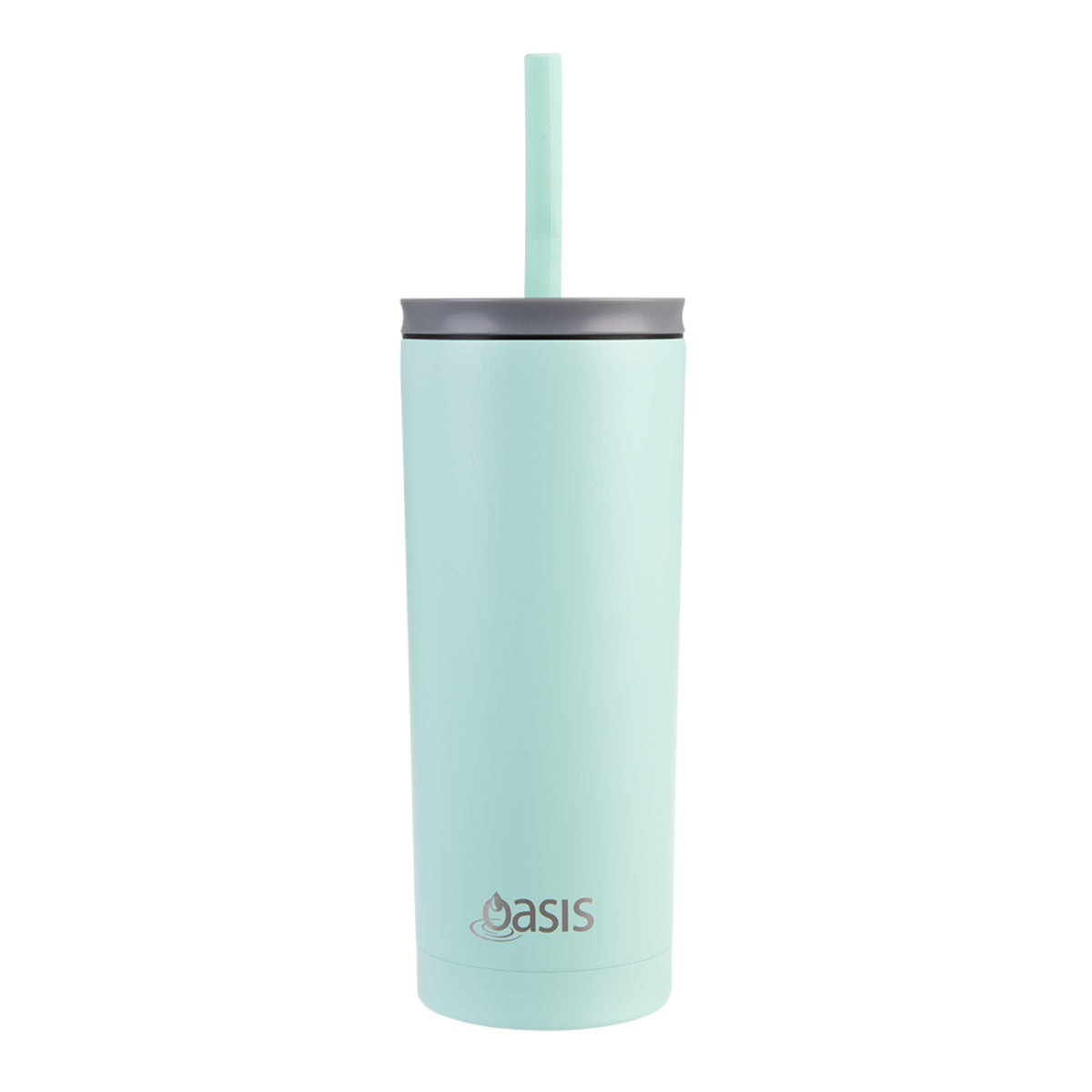 Oasis Double Wall Insulated Tumbler w/Straw Mint 600ml | Minimax