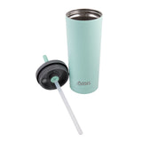 Oasis Double Wall Insulated Tumbler w/Straw Mint 600ml | Minimax