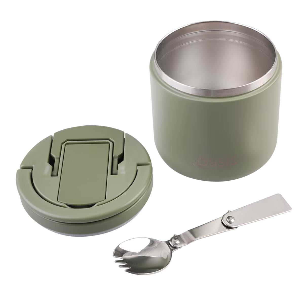 Oasis Double Wall Insulated Food Flask Olive 500ml | Minimax