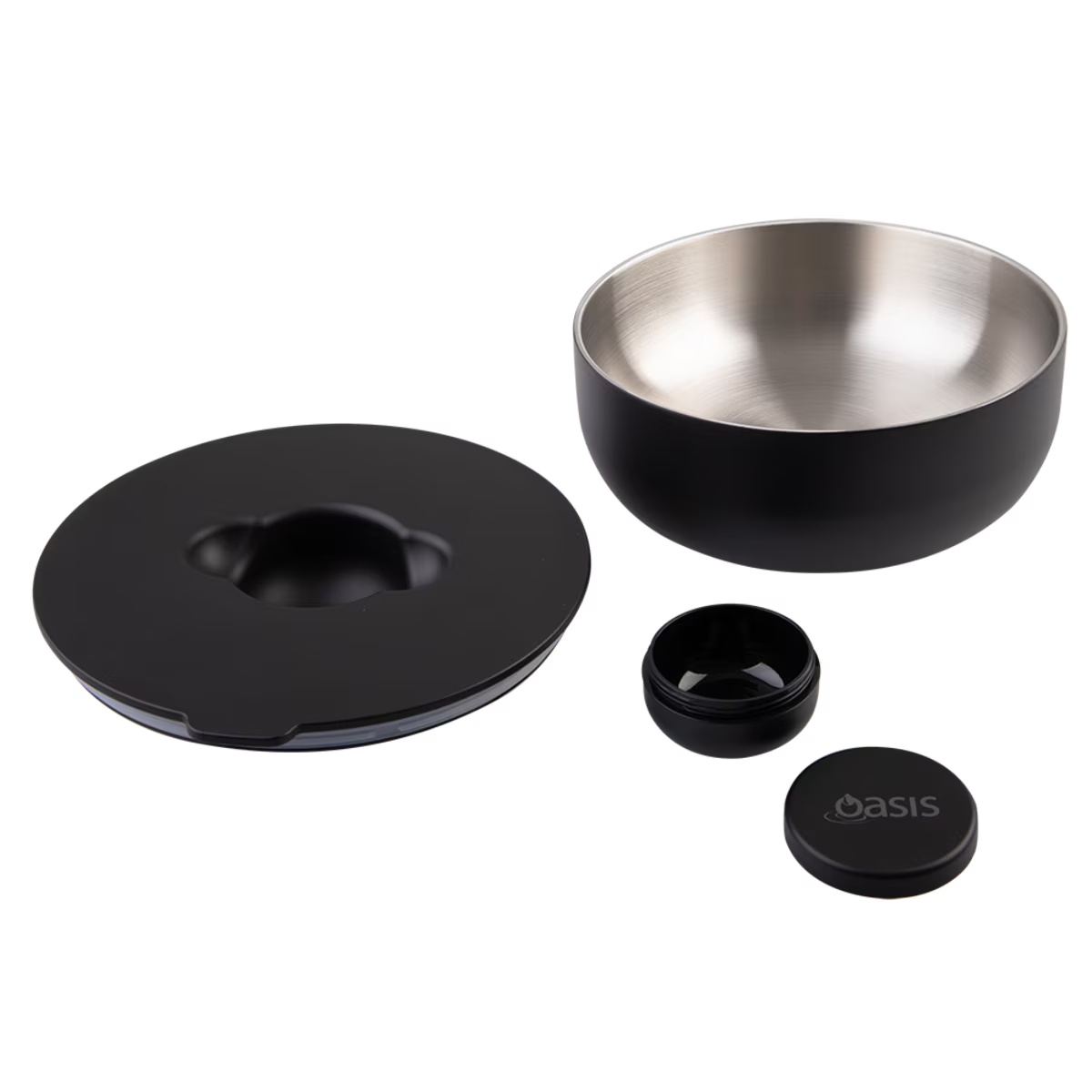Oasis Fresh'N'Go Lunch Bowl Black 950ml – reusable insulated lunch container with airtight lid, ideal for fresh meals on the go.