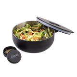 Oasis Fresh'N'Go Lunch Bowl Black 950ml – reusable insulated lunch container with airtight lid, ideal for fresh meals on the go.