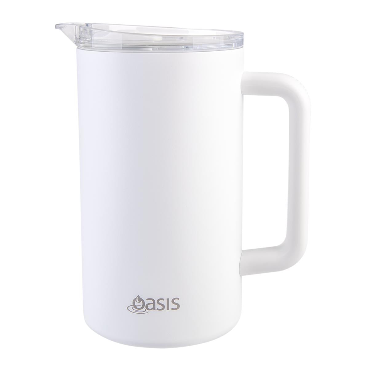Oasis Ceramic Lined Stainless Steel Insulated Water Jug White 1.5L | Minimax