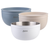 Oasis Salad Bowl with Lid Blue 2.8L – insulated stainless steel interior bowl with secure lid, ideal for keeping salads fresh and portable