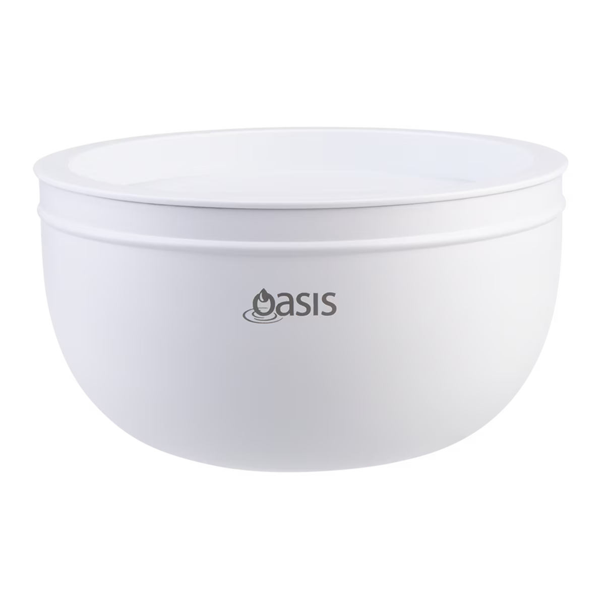 Oasis Salad Bowl with Lid White 2.8L – insulated stainless steel interior bowl with secure lid, ideal for keeping salads fresh and portable