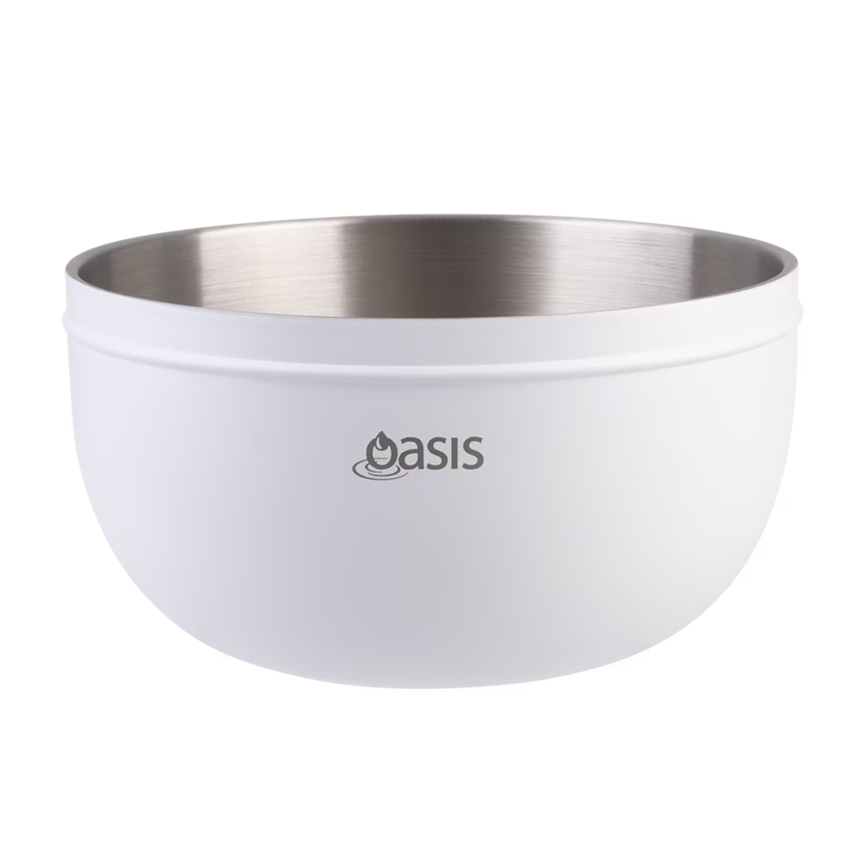 Oasis Salad Bowl with Lid White 2.8L – insulated stainless steel interior bowl with secure lid, ideal for keeping salads fresh and portable