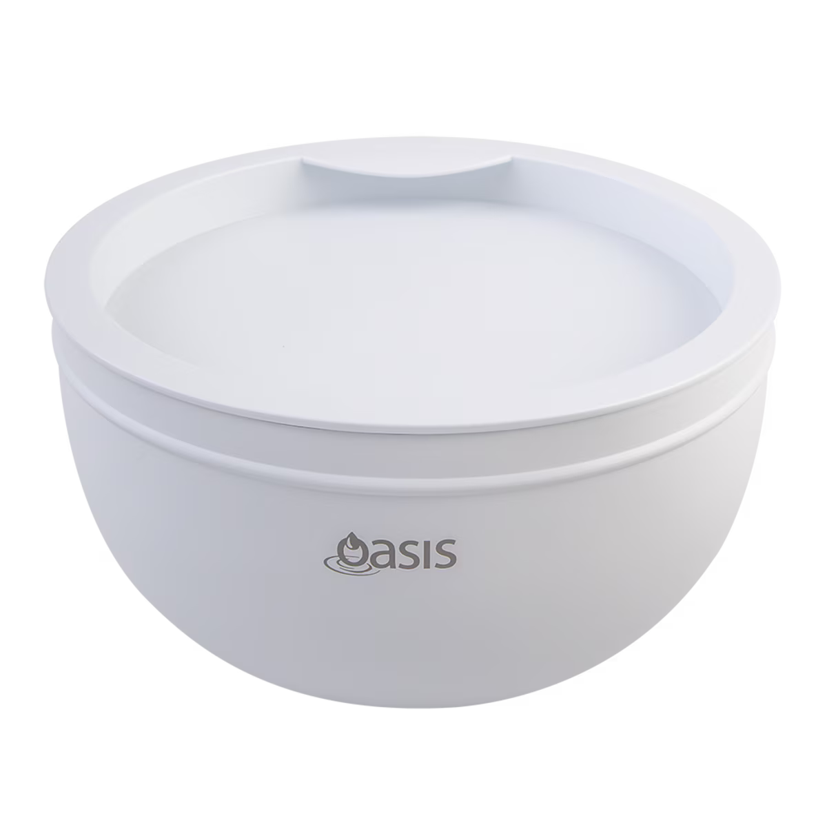 Oasis Salad Bowl with Lid White 2.8L – insulated stainless steel interior bowl with secure lid, ideal for keeping salads fresh and portable