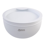 Oasis Salad Bowl with Lid White 2.8L – insulated stainless steel interior bowl with secure lid, ideal for keeping salads fresh and portable