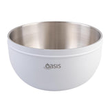Oasis Salad Bowl with Lid White 2.8L – insulated stainless steel interior bowl with secure lid, ideal for keeping salads fresh and portable