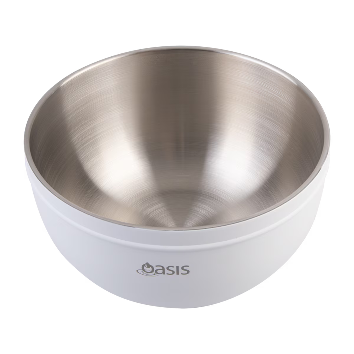 Oasis Salad Bowl with Lid White 2.8L – insulated stainless steel interior bowl with secure lid, ideal for keeping salads fresh and portable